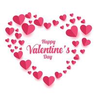 gelukkig valentijnsdag dag decoratief papier harten kaart ontwerp vector