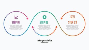 elegant drie stappen bedrijf infographic sjabloon vector