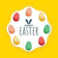 gelukkig Pasen festival groet met kleurrijk eieren vector