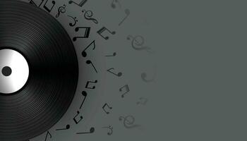 muziek- vinyl Vermelding etiket met geluid aantekeningen vector