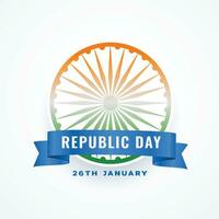 republiek dag van Indië wensen kaart met Ashoka chakra vector