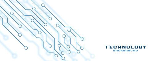 wit technologie banier met stroomkring lijnen vector
