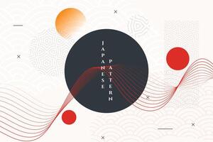 meetkundig Japans stijl abstract behang ontwerp vector