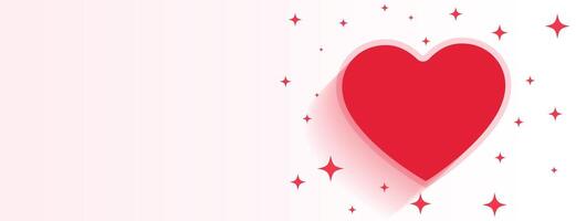 valentijnsdag dag hart sprankelend banier met tekst ruimte vector