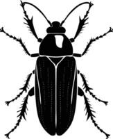 ai gegenereerd silhouet insect of kever vol lichaam zwart kleur enkel en alleen vector