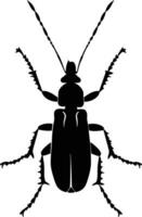 ai gegenereerd silhouet insect of kever vol lichaam zwart kleur enkel en alleen vector