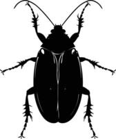 ai gegenereerd silhouet insect of kever vol lichaam zwart kleur enkel en alleen vector