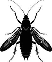 ai gegenereerd silhouet insect of kever vol lichaam zwart kleur enkel en alleen vector