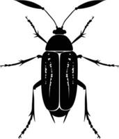 ai gegenereerd silhouet insect of kever vol lichaam zwart kleur enkel en alleen vector