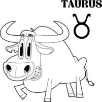 geschetst Stier tekenfilm karakter horoscoop dierenriem teken. vector hand- getrokken illustratie