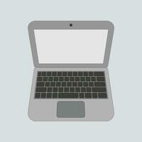 vector illustratie van een Open grijs laptop.