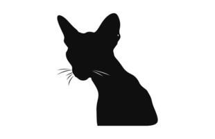 peterbald kat silhouet zwart vector geïsoleerd Aan een wit achtergrond