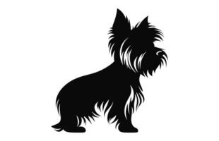 yorkshire terriër hond vector zwart silhouet vrij
