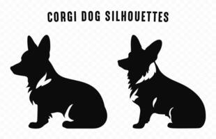 corgi honden silhouet zwart vector vrij