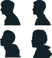 verzameling van Mens hoofd silhouet. geïsoleerd Aan wit achtergrond vector
