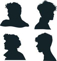 verzameling van Mens hoofd silhouet. geïsoleerd Aan wit achtergrond vector