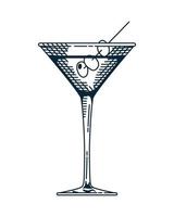 cocktail beker drinken drank handgetekende stijlicoon