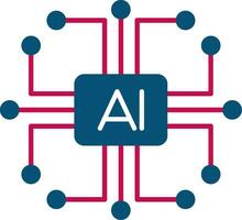 plat pictogram voor kunstmatige intelligentie vector