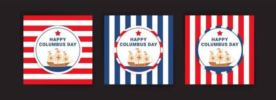 fijne colombusdag. social media postsjabloon voor columbus day. vector