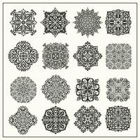 klassiek ornamenten. overladen elementen voor keramisch tegel ontwerp, afdrukken, decoratie, henna- tatoeëren. Indisch, Arabisch, Victoriaans, Mexicaans ornamenten mandala verzameling vector