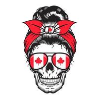 schedel Canadese moeder. hoofdband canada ontwerp op witte achtergrond. halloween. schedel hoofd logo's of pictogrammen. vectorillustratie. vector