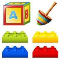 Alfabetblok en kleurrijke bakstenen vector