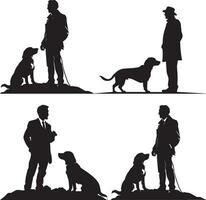 silhouet brak hond schattig vector ontwerp