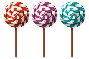 Drie smaken lollies vector