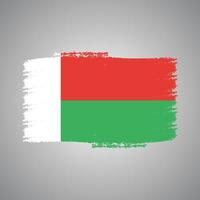 Madagaskar vlag vector met aquarel penseelstijl