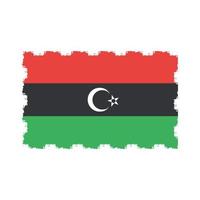 Libië vlag vector met aquarel penseelstijl