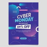 cyber maandag verkoop poster vector