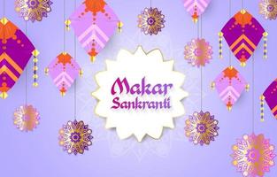 makar sankranti festival van indiase vliegers vector