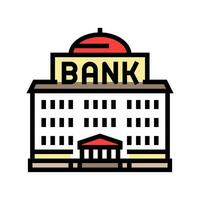 regering bank gebouw kleur icoon vector illustratie