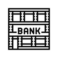 financieel bank gebouw lijn icoon vector illustratie