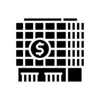 betaling bank gebouw glyph icoon vector illustratie
