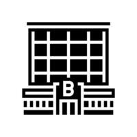 stedelijk bank gebouw glyph icoon vector illustratie