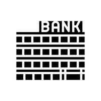 overdracht bank gebouw glyph icoon vector illustratie