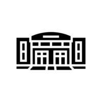 stad school- gebouw glyph icoon vector illustratie