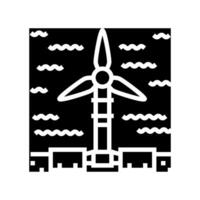 onderwater- turbine glyph icoon vector illustratie