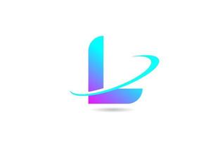 roze blauw l alfabet letter logo pictogram ontwerp met swoosh voor zaken en bedrijf vector