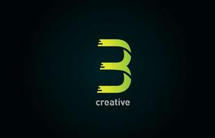 b creatieve groene letter alfabet logo pictogram ontwerp voor bedrijf en bedrijf vector