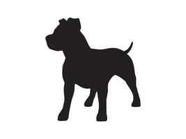 pitbull zwart en wit hond hoofd vector illistration