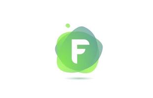 f alfabet letter logo voor bedrijf en bedrijf met verloop ontwerp. pastelkleursjabloon voor huisstijl in groen en wit vector