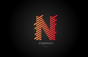 n oranje alfabet letter logo pictogram ontwerp voor zaken en bedrijf vector
