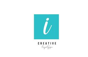 blauwe i vierkante alfabet letter logo pictogram ontwerp voor bedrijf en bedrijf vector