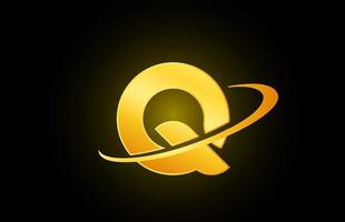 q alfabet letterpictogram logo voor bedrijf en bedrijf met gouden ontwerp vector