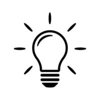 gloeilamp of idee en inspiratie eenvoudig pictogram vector