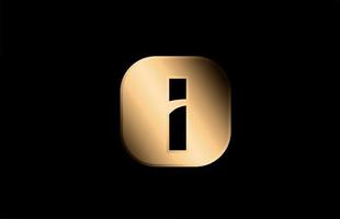 goud metaal ik alfabet letter logo pictogram ontwerp voor bedrijf en bedrijf vector