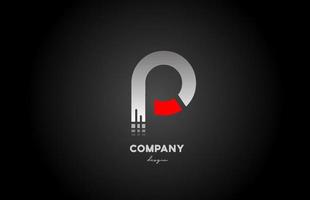 p rood grijs alfabet letter logo pictogram ontwerp voor zaken en bedrijf vector