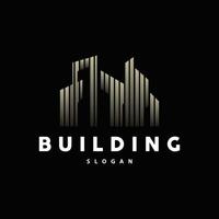 gebouw echt landgoed appartement bouw logo, elegant premie rustiek monogram vector ontwerp
